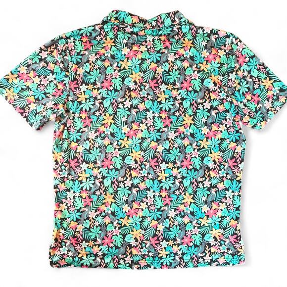 Chubbies Bloomerang Tropical Floral Short Sleeve Performance Golf Polo Shirt S - Picture 3 of 7